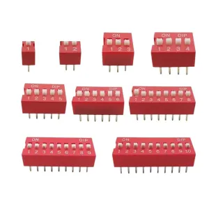 10Pcs Slide Type Switch Modules 1/2/3/4/5/6/8/9/10 Pin 2.54mm Position Way Pitch Toggle Dip Red Snap Dial Switchs New 2025 High for Reliable Electronic Component, Precision, Stable Performance