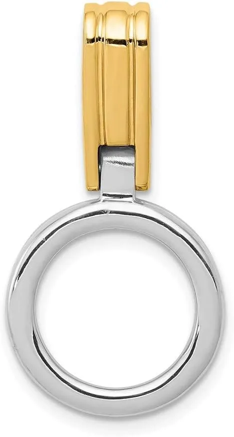 14K Two-Tone Gold Fits up to 3mm, 6mm Reversible Omega 30x15mm Slide Pendant