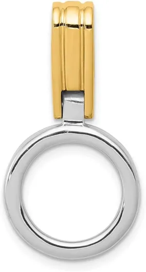 14K Two-Tone Gold Fits up to 3mm, 6mm Reversible Omega 30x15mm Slide Pendant