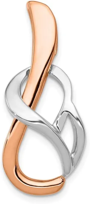 14K Two-Tone Gold Fits up to 4mm, 6mm Reversible Omega 34x13mm Slide Pendant