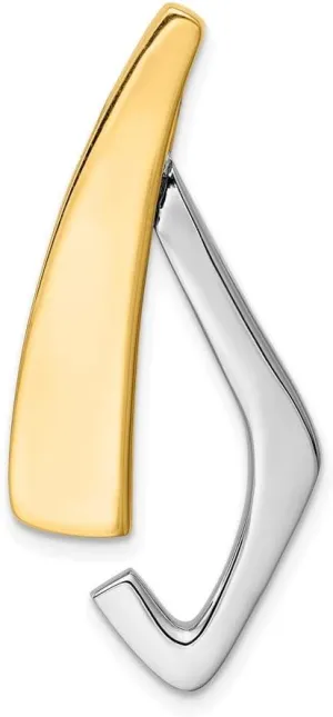14K Two-Tone Gold Fits up to 6mm Omega, 8mm Reversible, Omega38x18mm Slide Pendant