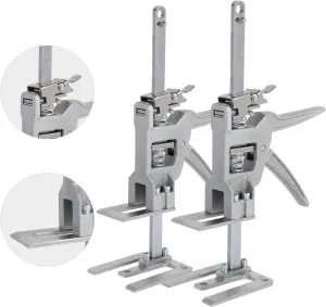 2 Pack Labor-Saving 12 Inch Portable Furniture Lifting Jacks, 400lbs Load Capacity, Multifunctional Hand Lifter Tool for Cabinets, Doors, and Furniture Installation