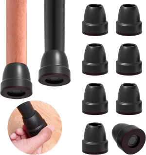 2025 Upgraded Small Chair Leg Floor Protectors for Hardwood Floors, Black Chair Leg Caps with Felt, 16 Pcs Furniture Leg Feet Covers Protect Floors from Scratches Easy Slide/Non Slip (Fit 0.8"-1")