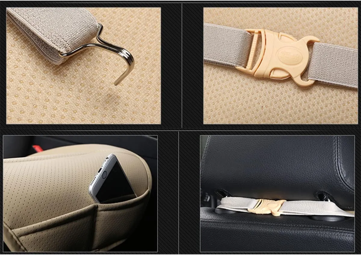(2PCS Driver and Passenger Seat Cover PU Leather Seat Covers Universal Car Seat Covers Front seat Protector Covers Fit Most Sedans &Truck &SUV (2 PCS Gray-Taupe)