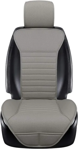 (2PCS Driver and Passenger Seat Cover PU Leather Seat Covers Universal Car Seat Covers Front seat Protector Covers Fit Most Sedans &Truck &SUV (2 PCS Gray-Taupe)
