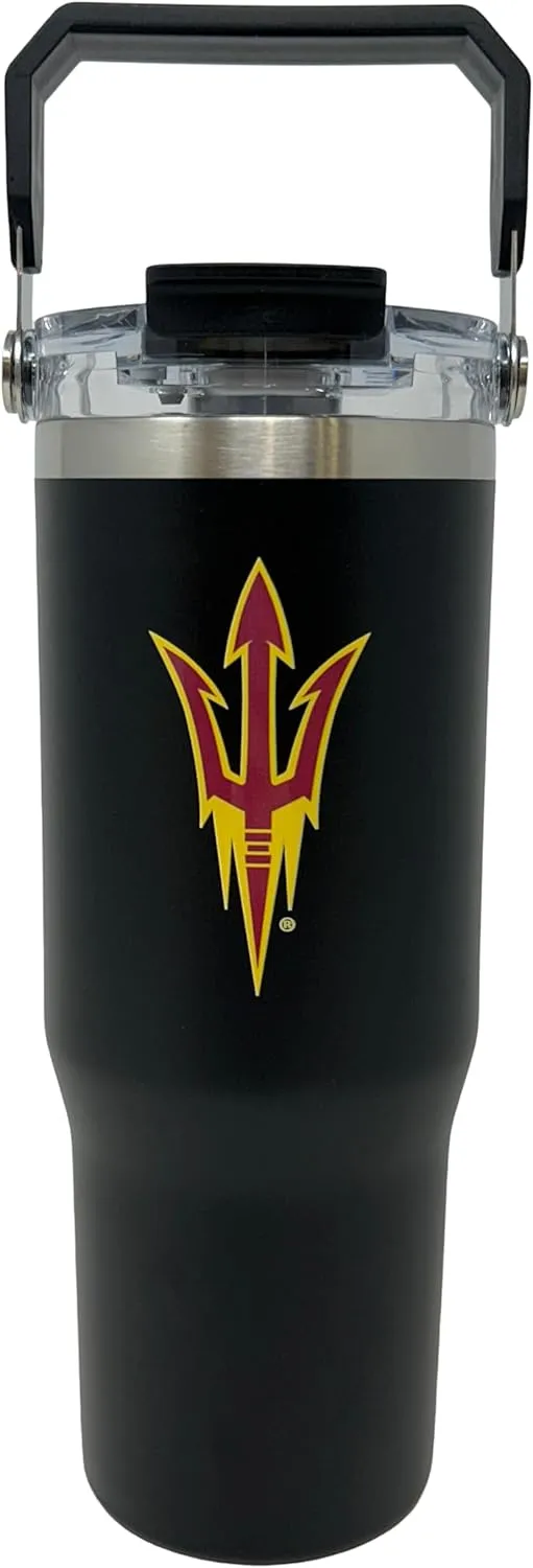 32 oz Collegiate Stainless Steel Tumbler - Double Walled Insulated Water Bottle with Top Handle (Arizona)