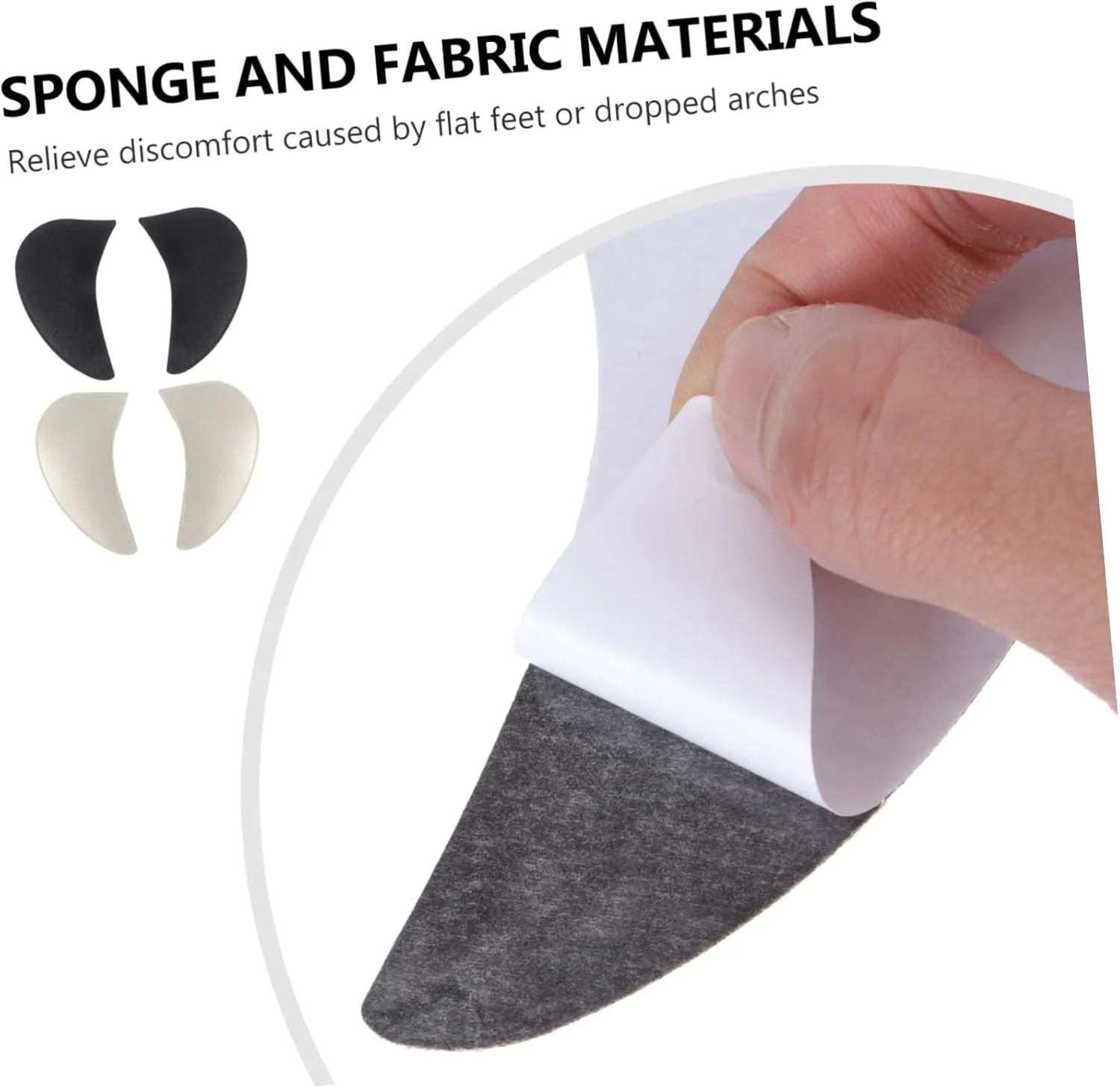 3sets Sponge Foot Inserts for Arch Support Adhesive Half Insoles for Relief Comfortable Arch Pads for Relief During Long Walks Standing 4pairs*3