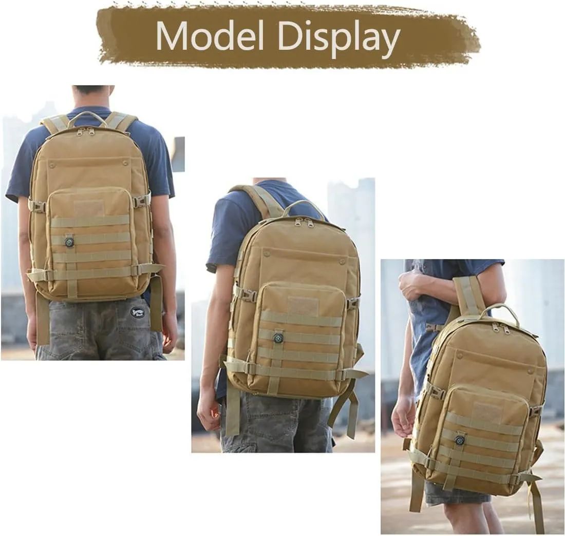 41L Military Tactical Backpack For Men Camping Hiking Trekking Daypack Rucksack Bag MOLLE 3 Day Assault Pack (Jungle Camouflage)