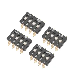 5 Pcs Slide Type SMT SMD Dip Switch 2.54mm Pitch 1P 2P 3P 4P 5P 6P 8 Pin Positions Way Snap Switchs Black(8P)