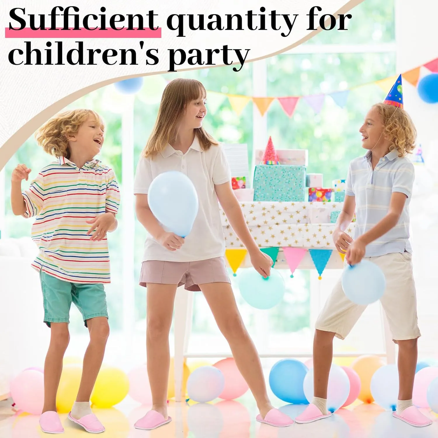 6 Pairs Kids Disposable Slippers Non Slip Closed Toe Spa Slippers Comfortable House Spa Indoor Outdoor for 4-12 Years Old Boys Girls Party Hotel Travel(Pink,Small)