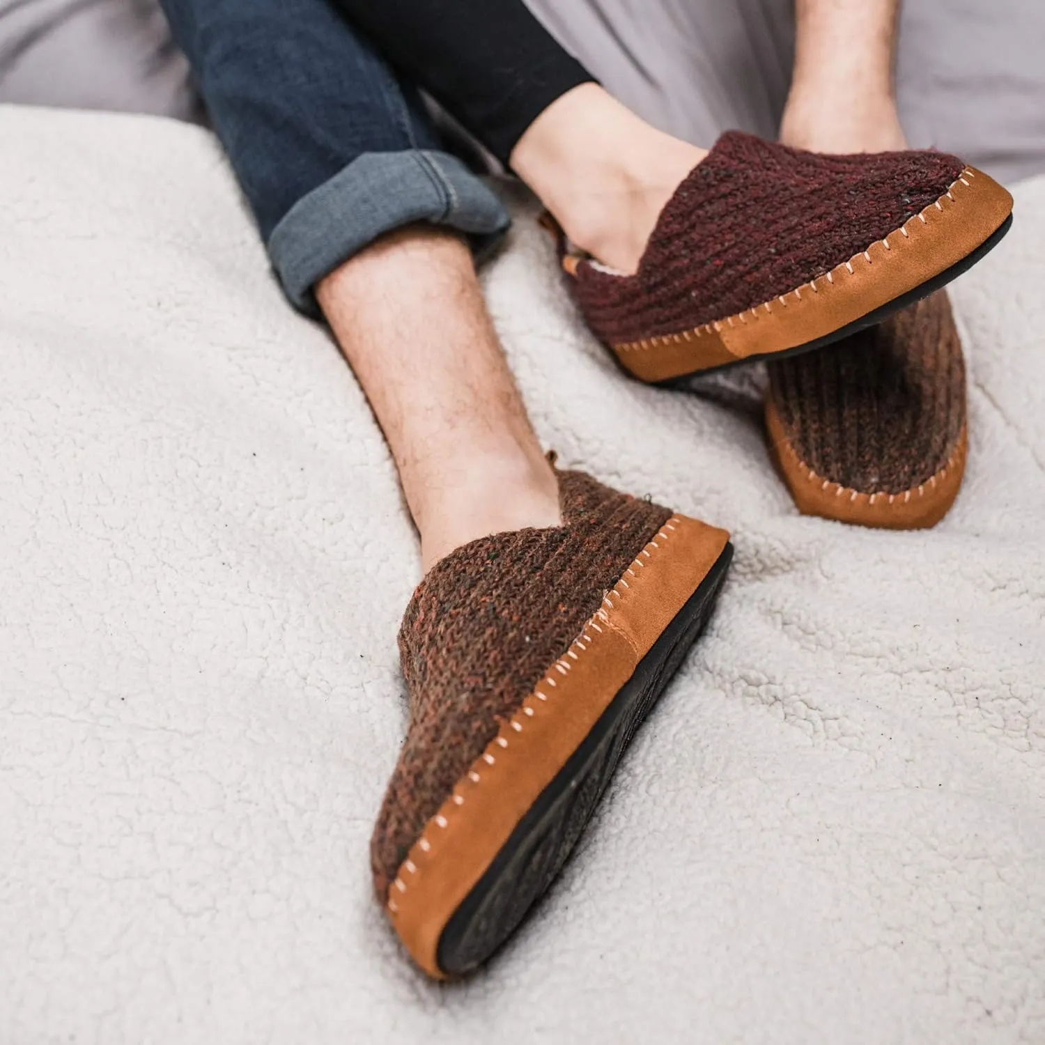 Acorn Women's Camden Recycled Moccasin Slippers with Berber lining