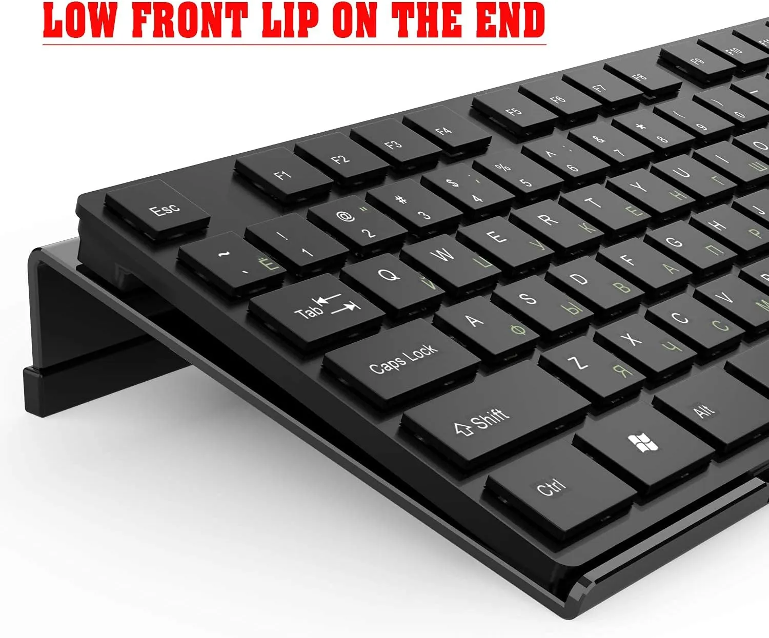 Acrylic Tilted Computer Keyboard Stand for Ergonomic Typing, Keyboard Tray Holder with Silicone Non-Slip Case, Black