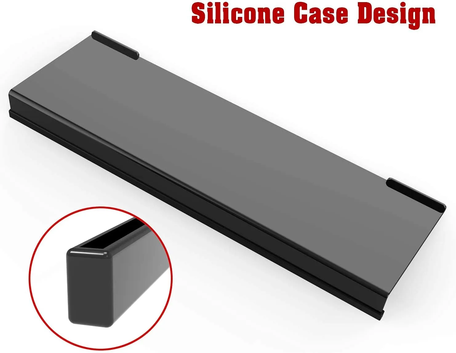 Acrylic Tilted Computer Keyboard Stand for Ergonomic Typing, Keyboard Tray Holder with Silicone Non-Slip Case, Black