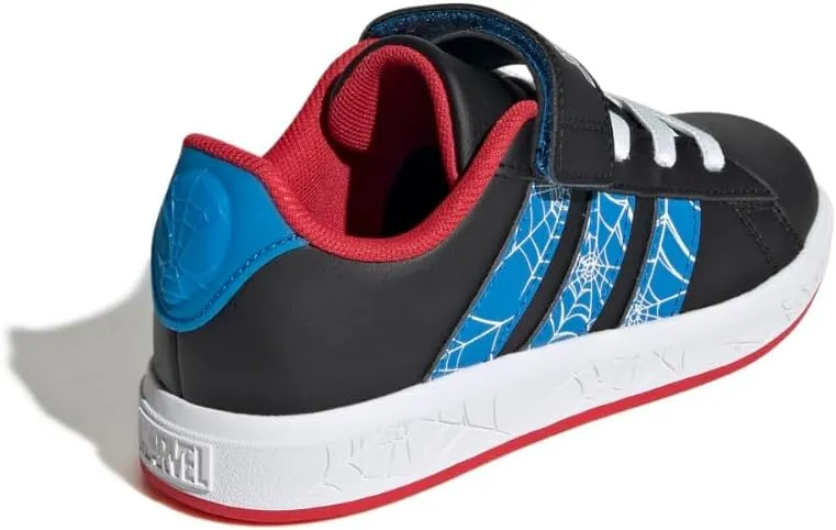 adidas Unisex-Child Marvel Grand Court Elastic Lace & Strap Sneaker