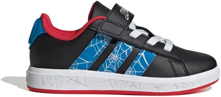 adidas Unisex-Child Marvel Grand Court Elastic Lace & Strap Sneaker