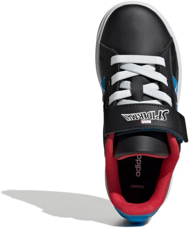 adidas Unisex-Child Marvel Grand Court Elastic Lace & Strap Sneaker