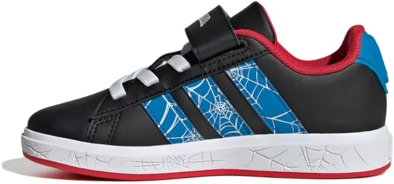 adidas Unisex-Child Marvel Grand Court Elastic Lace & Strap Sneaker