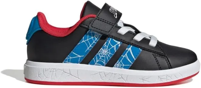 adidas Unisex-Child Marvel Grand Court Elastic Lace & Strap Sneaker