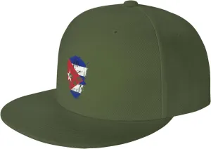 Adjustable Creative Cuba Patriot Skull National Flag Snapback Hat for Men Women Baseball Cap Dad Hats