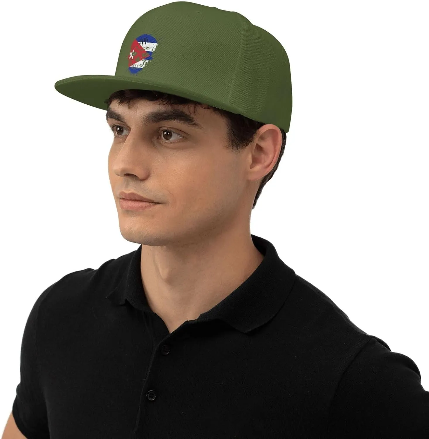 Adjustable Creative Cuba Patriot Skull National Flag Snapback Hat for Men Women Baseball Cap Dad Hats