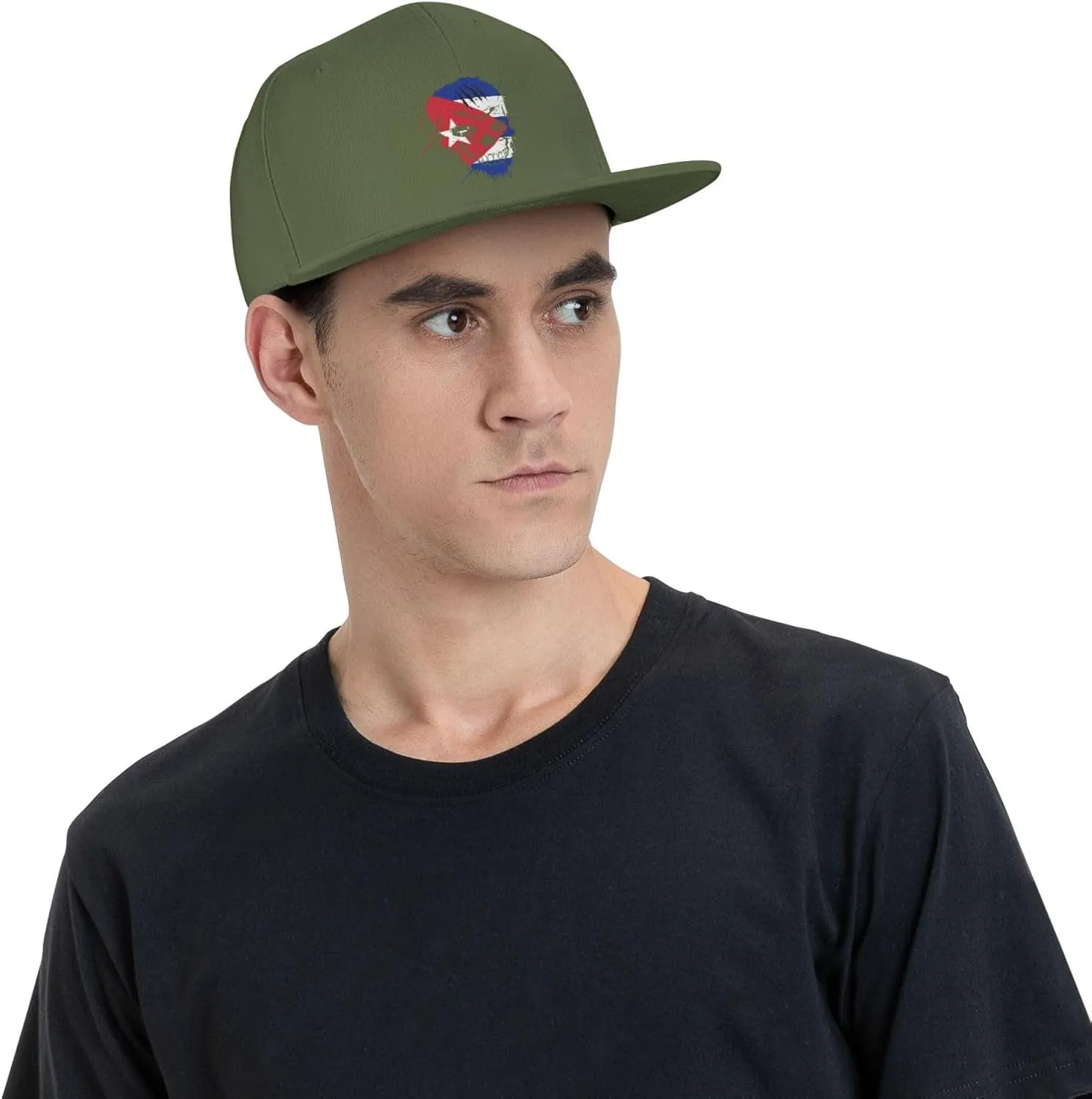 Adjustable Creative Cuba Patriot Skull National Flag Snapback Hat for Men Women Baseball Cap Dad Hats