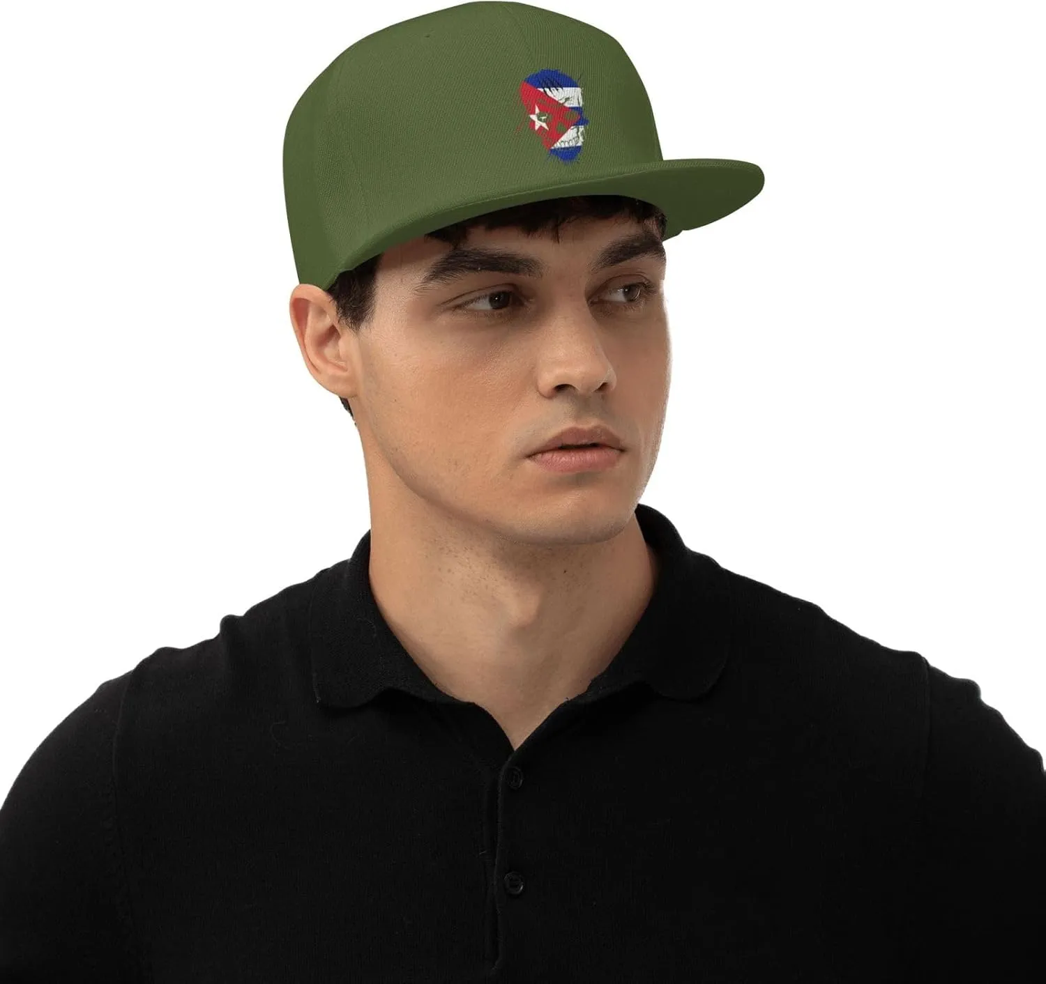 Adjustable Creative Cuba Patriot Skull National Flag Snapback Hat for Men Women Baseball Cap Dad Hats