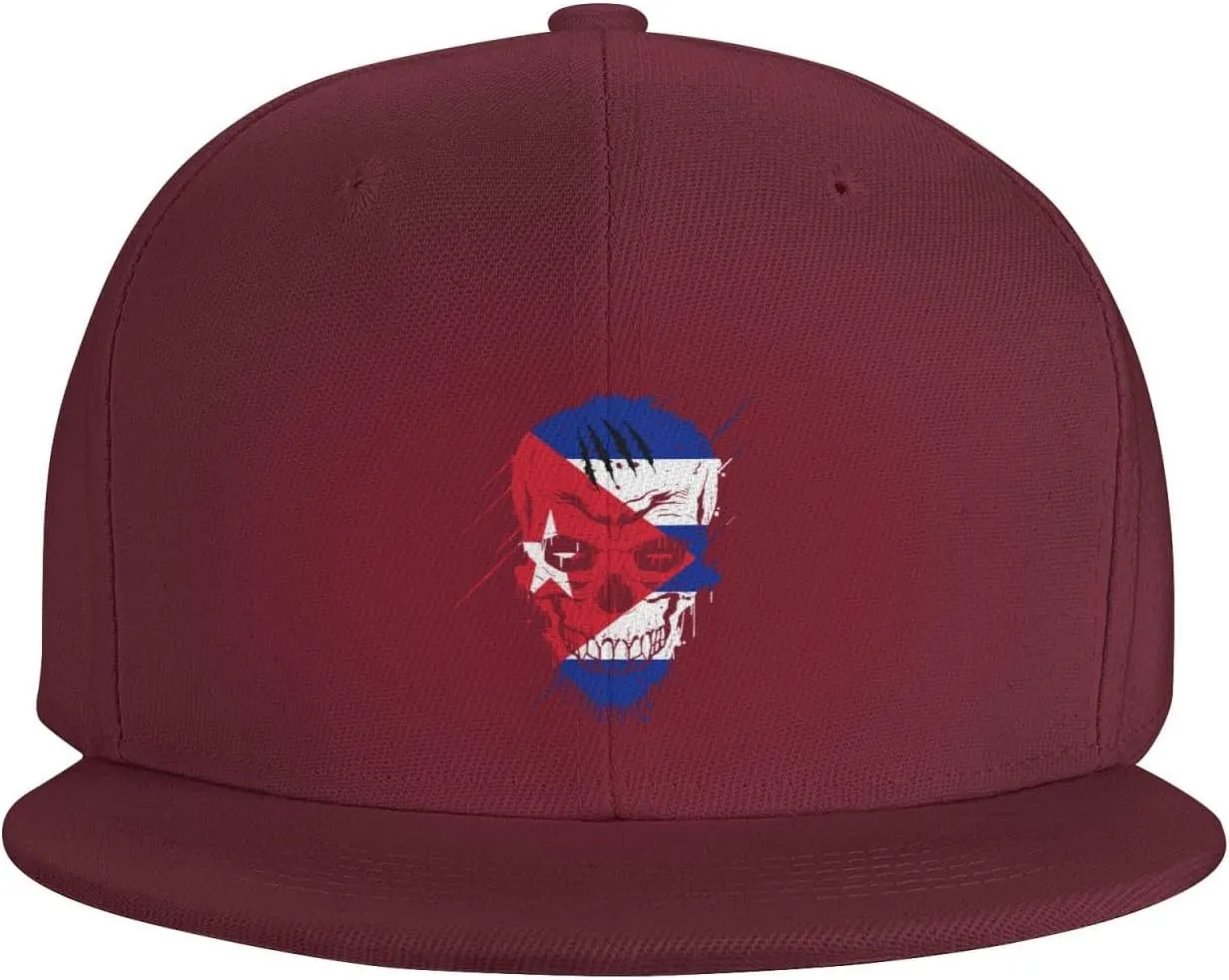 Adjustable Creative Cuba Patriot Skull National Flag Snapback Hat for Men Women Baseball Cap Dad Hats