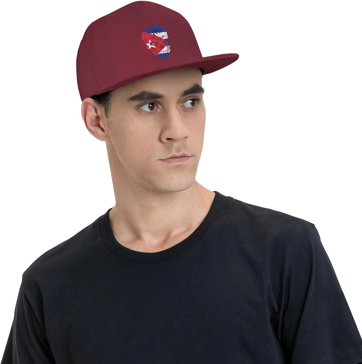Adjustable Creative Cuba Patriot Skull National Flag Snapback Hat for Men Women Baseball Cap Dad Hats