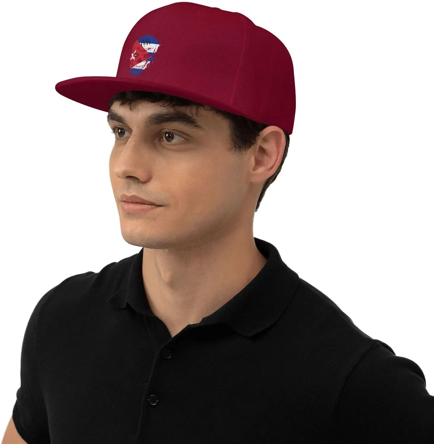 Adjustable Creative Cuba Patriot Skull National Flag Snapback Hat for Men Women Baseball Cap Dad Hats
