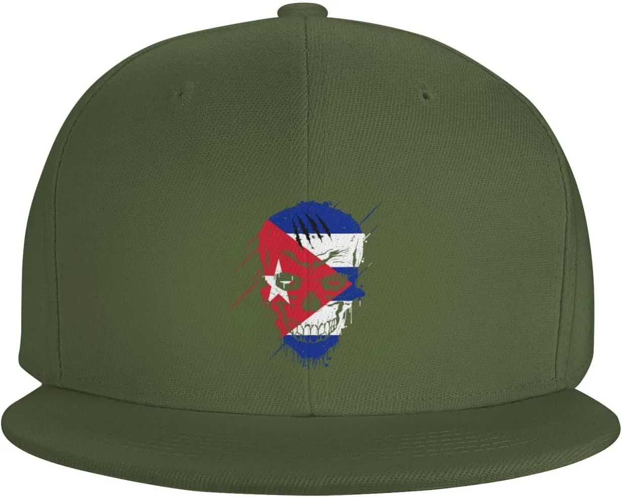 Adjustable Creative Cuba Patriot Skull National Flag Snapback Hat for Men Women Baseball Cap Dad Hats