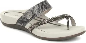 Aetrex Izzy Memory Foam Footbed Faux Leather Adjustable Orthopedic Slide Sandals for Women - Pressure Relief Pain Arch Support Sandals Women's
