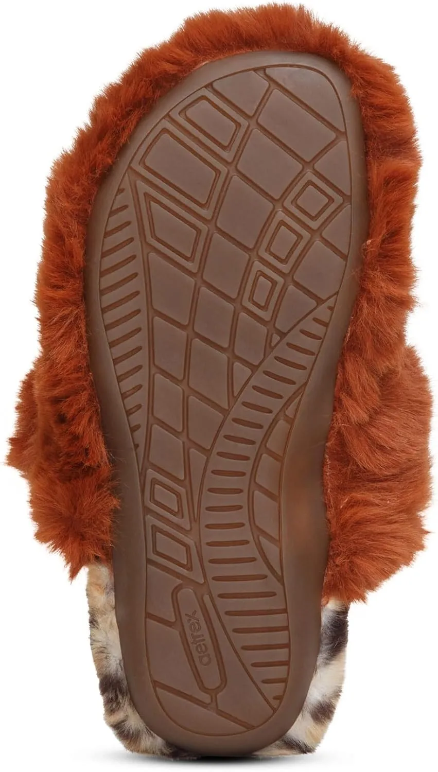 Aetrex Misty Orthopedic Fluffy Slippers - Womens Slippers Adjustable Crossed Straps Arch Support Memory Foam