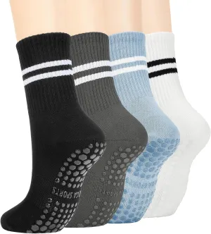 American Trends Pilates Socks with Grips for Women Yoga & Barre - Non Slip