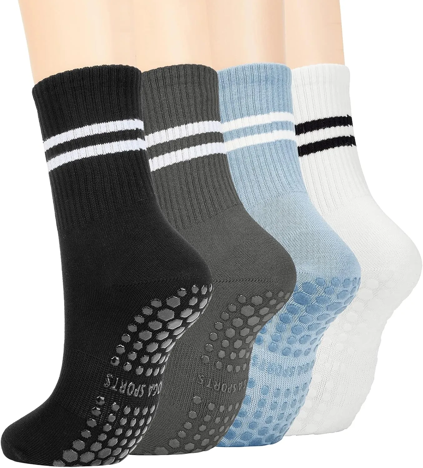 American Trends Pilates Socks with Grips for Women Yoga & Barre - Non Slip
