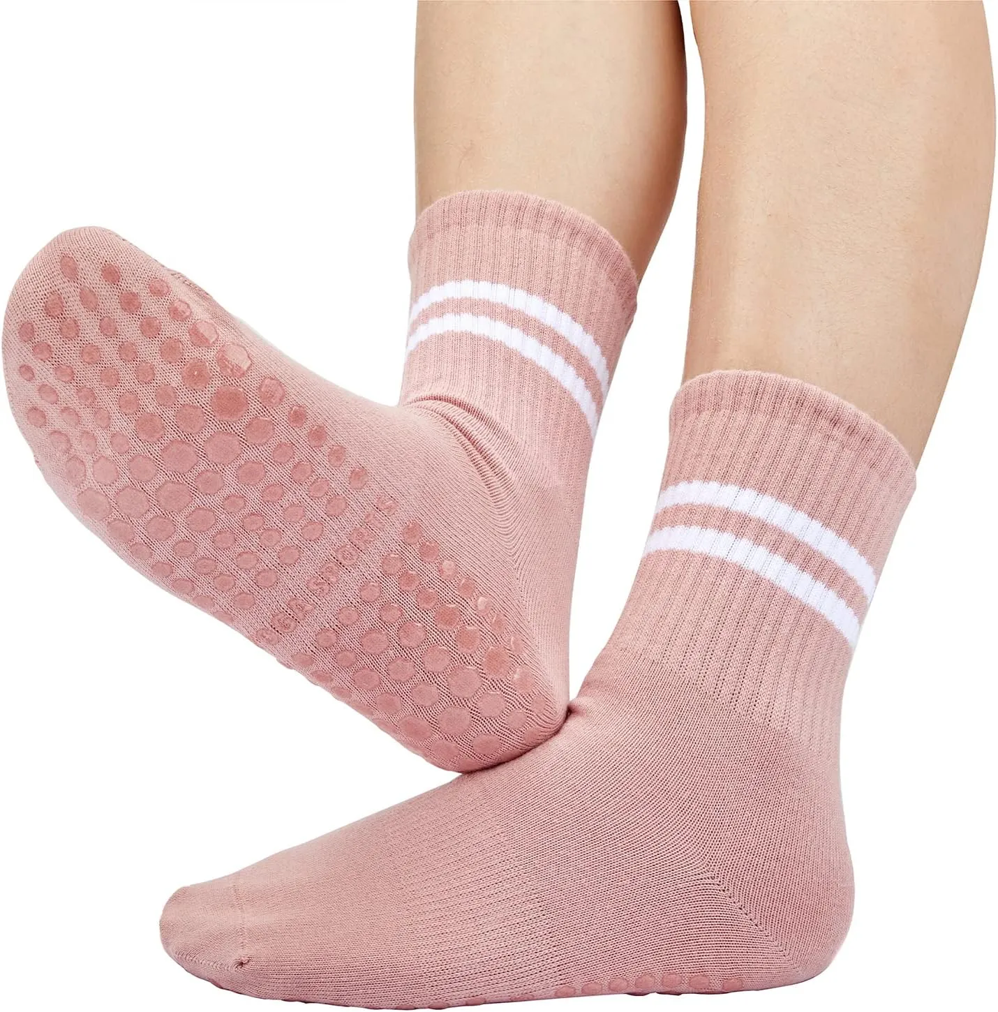 American Trends Pilates Socks with Grips for Women Yoga & Barre - Non Slip
