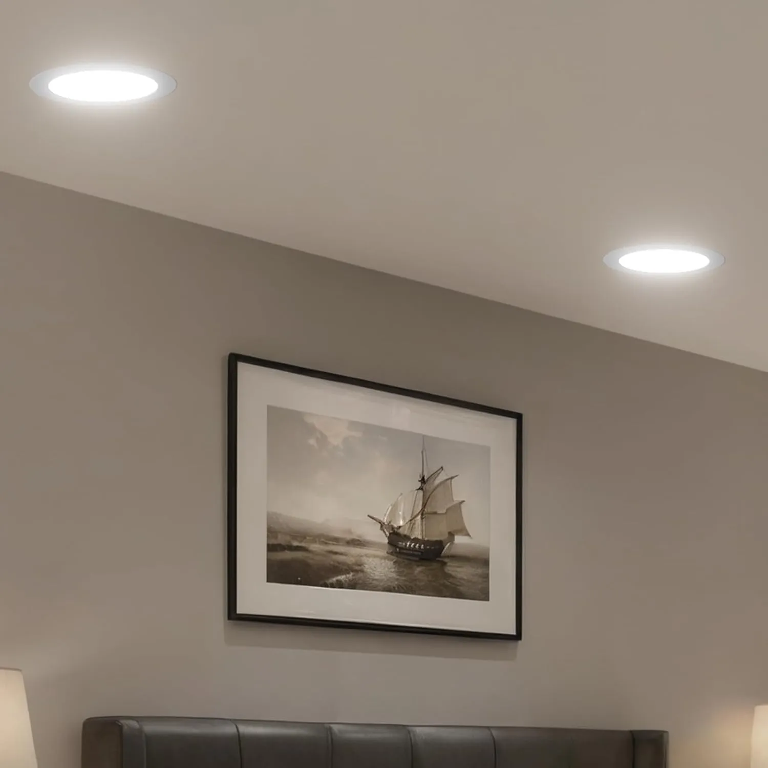 Amico 6 Pack 6 Inch 5CCT Ultra-Thin LED Recessed Ceiling Light with Junction Box, 2700K/3000K/3500K/4000K/5000K Selectable, 12W Eqv 110W 1050LM Brightness Dimmable Canless Wafer Downlight, ETL & FCC