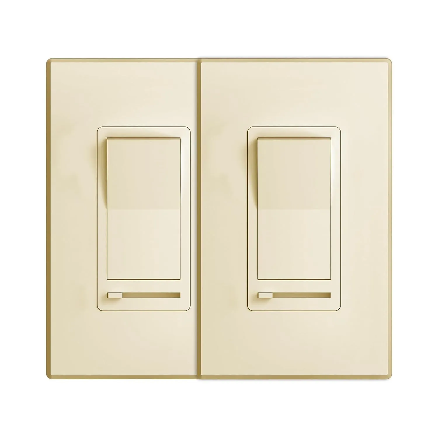 Amico Dimmer Light Switch, Single-Pole or 3-Way Slide Dimmer Switches for Led Lights, Suitable for 150W Dimmable LED/CFL Lights and 600W Incandescent/Halogen, Wall Plate Included, Ivory, 2 Pack
