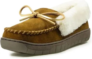 ARIAT Women's Ivy Moccasin - Genuine Suede Leather Moc Toe Slip-On Style Black Laces Rubber Outsole Slippers