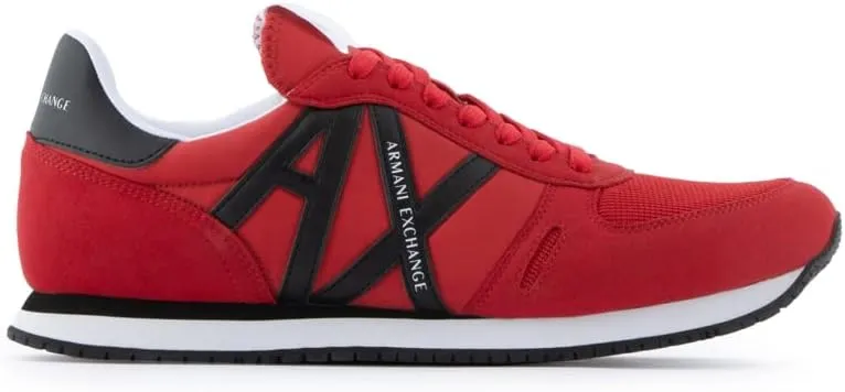 Armani Exchange Men's Leather Logo Low Top Sneaker