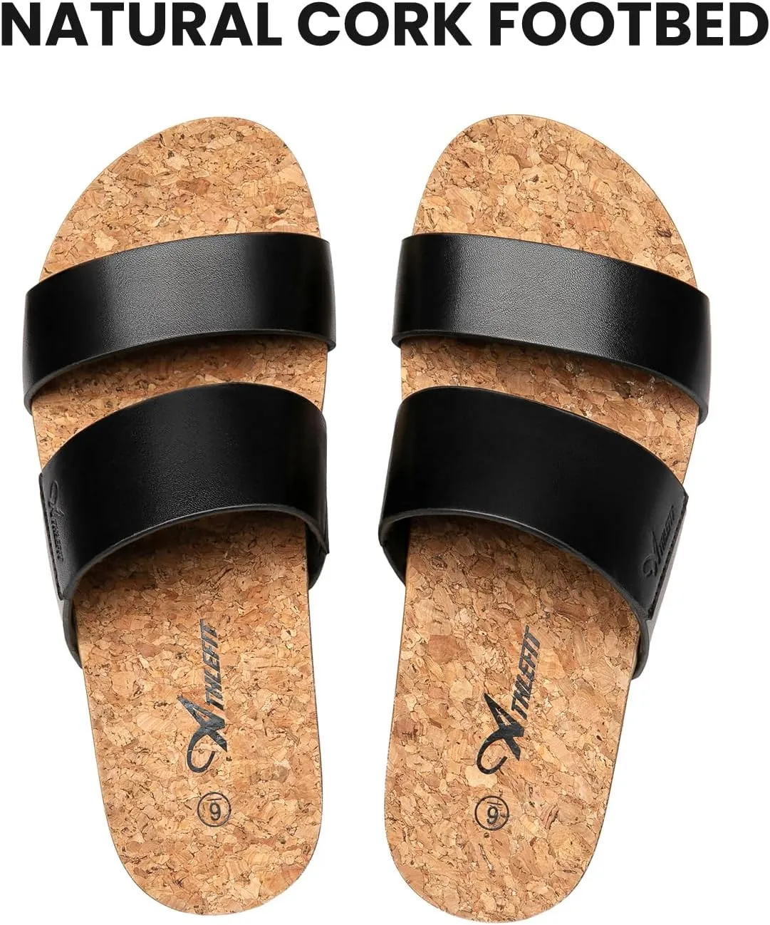 Athlefit Women's Arch Support Platform Slide Sandals Comfortable Crok Footbed Open Toe Slip On Summer Flatform Wedge Sandals