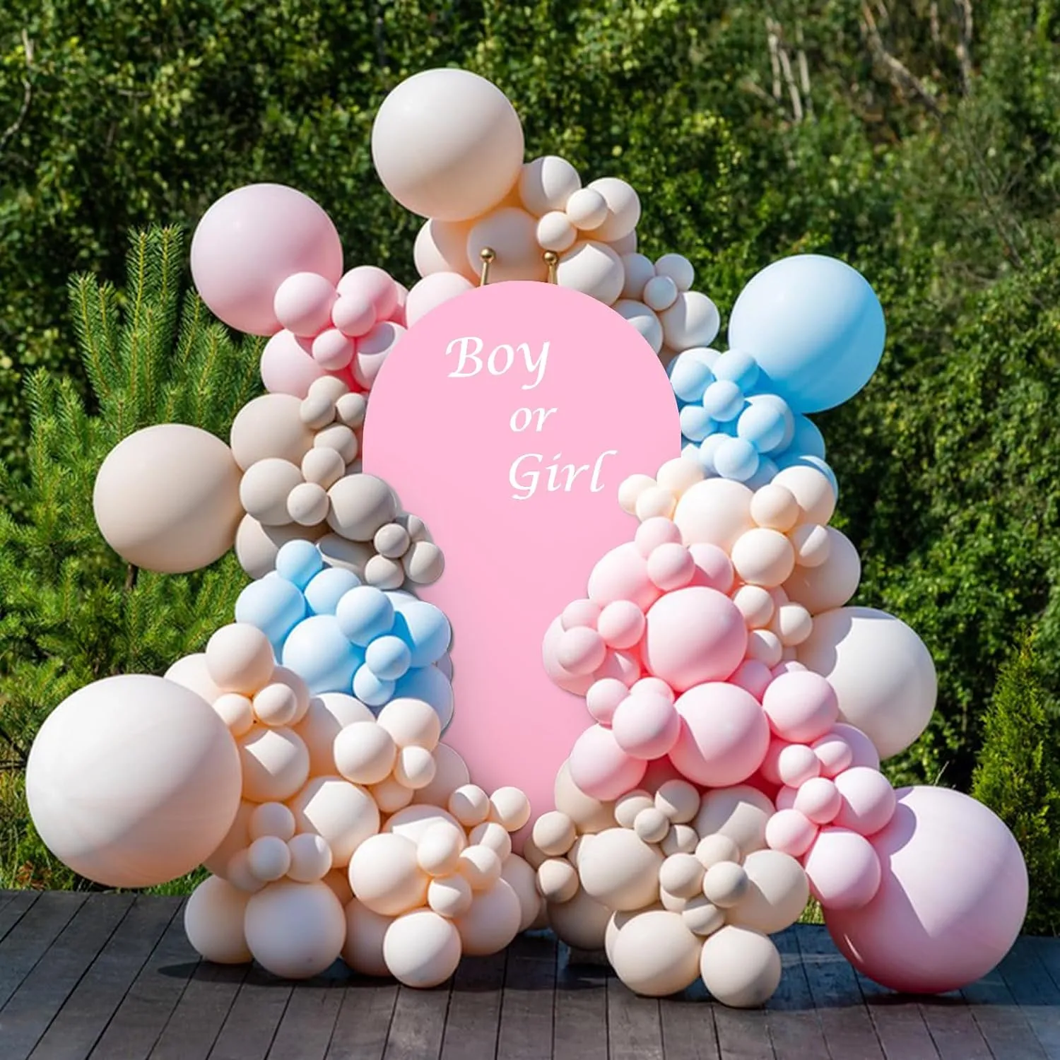 Babenest 5Ft Pink Wedding Arch Cover, Spandex Fitted Backdrop for Photography, Round Top Chiara Stand for Party Ceremony Birthday Baby Shower Anniversary Decoration