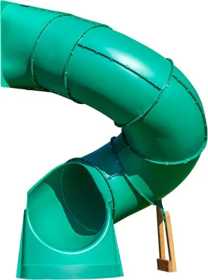 Backyard Discovery Tall Spiral Tube Slide - Right Exit, Green - Mounts To 5 Ft. Deck Height