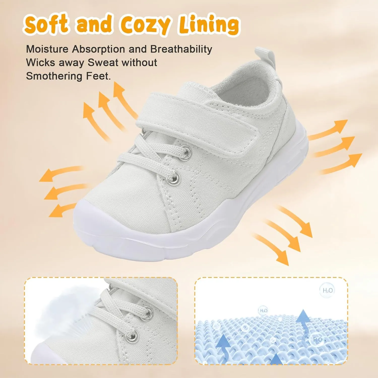 BARERUN Kids Canvas Shoes Running Shoes for Girls Boys Wide Toe Box Barefoot Toddler Sneakers Girls Boys School Shoes Non-Slip Toddler Tennis Shoes