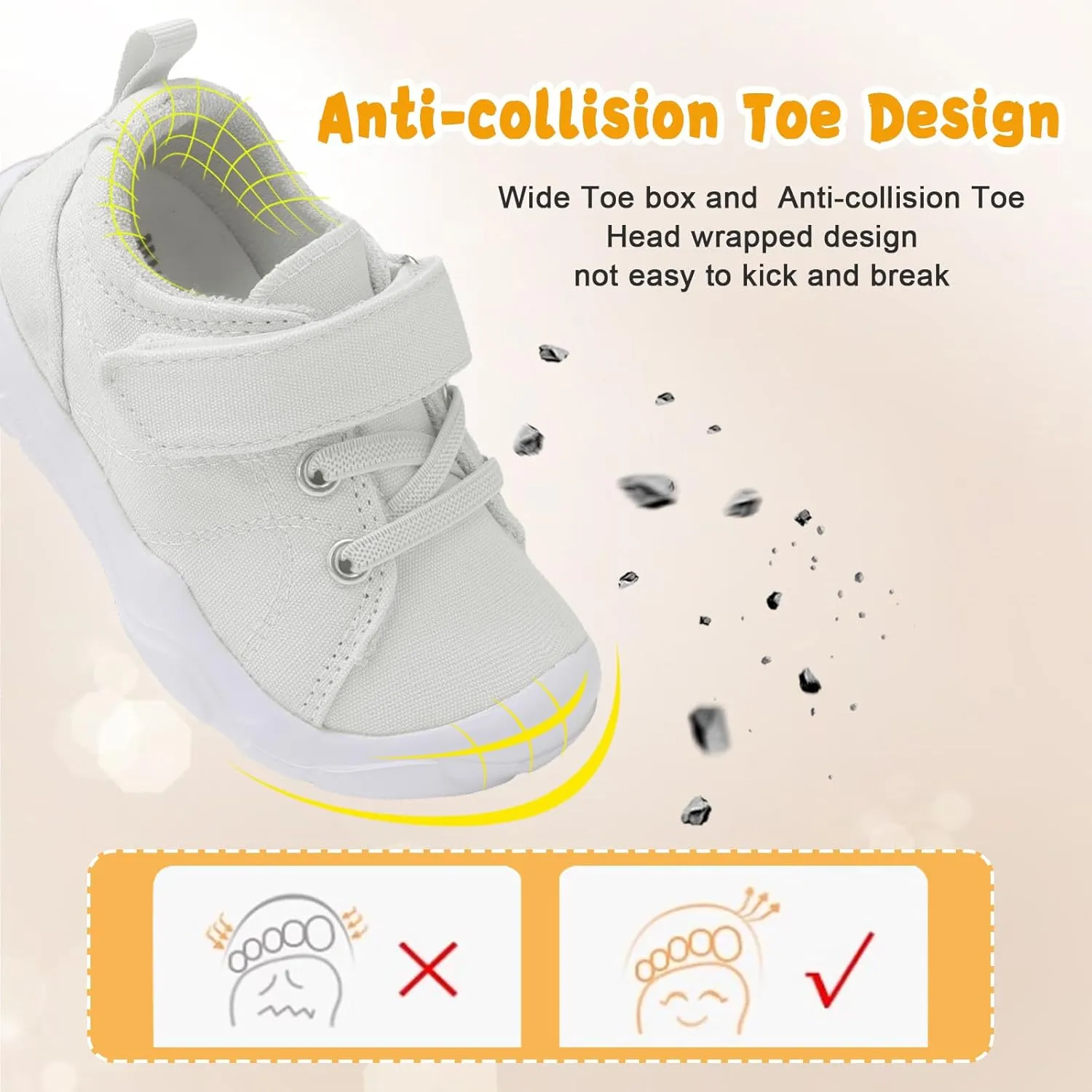 BARERUN Kids Canvas Shoes Running Shoes for Girls Boys Wide Toe Box Barefoot Toddler Sneakers Girls Boys School Shoes Non-Slip Toddler Tennis Shoes
