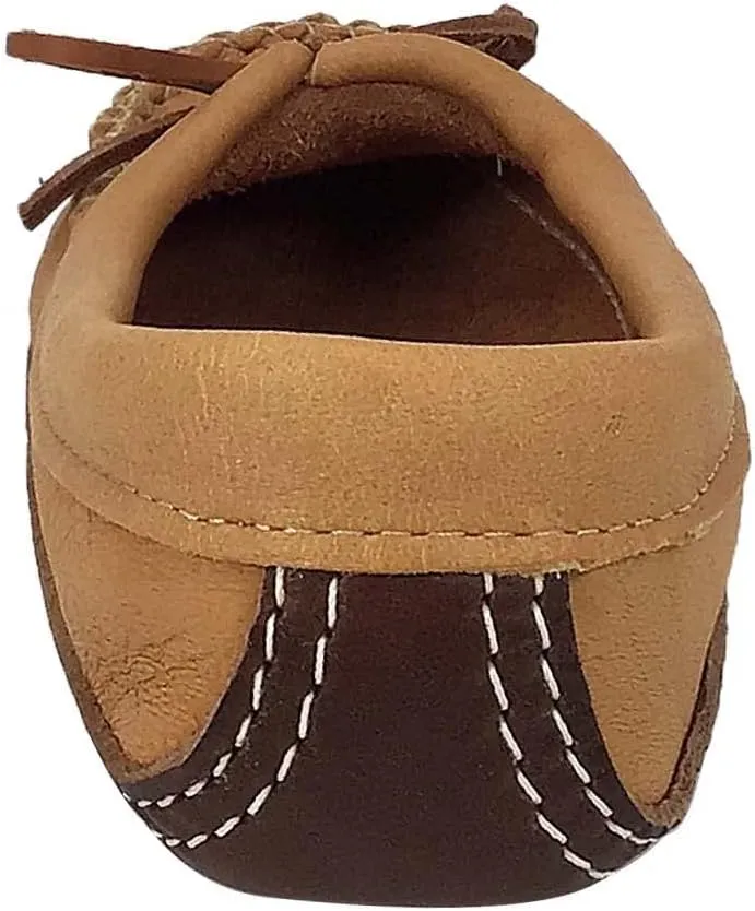 Bastien Industries Women's Moose Hide Leather with Heavy Oil Tan Sole Ballet Earthing Moccasins