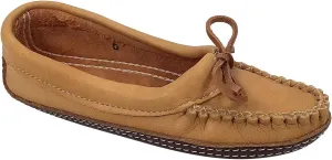 Bastien Industries Women's Moose Hide Leather with Heavy Oil Tan Sole Ballet Earthing Moccasins