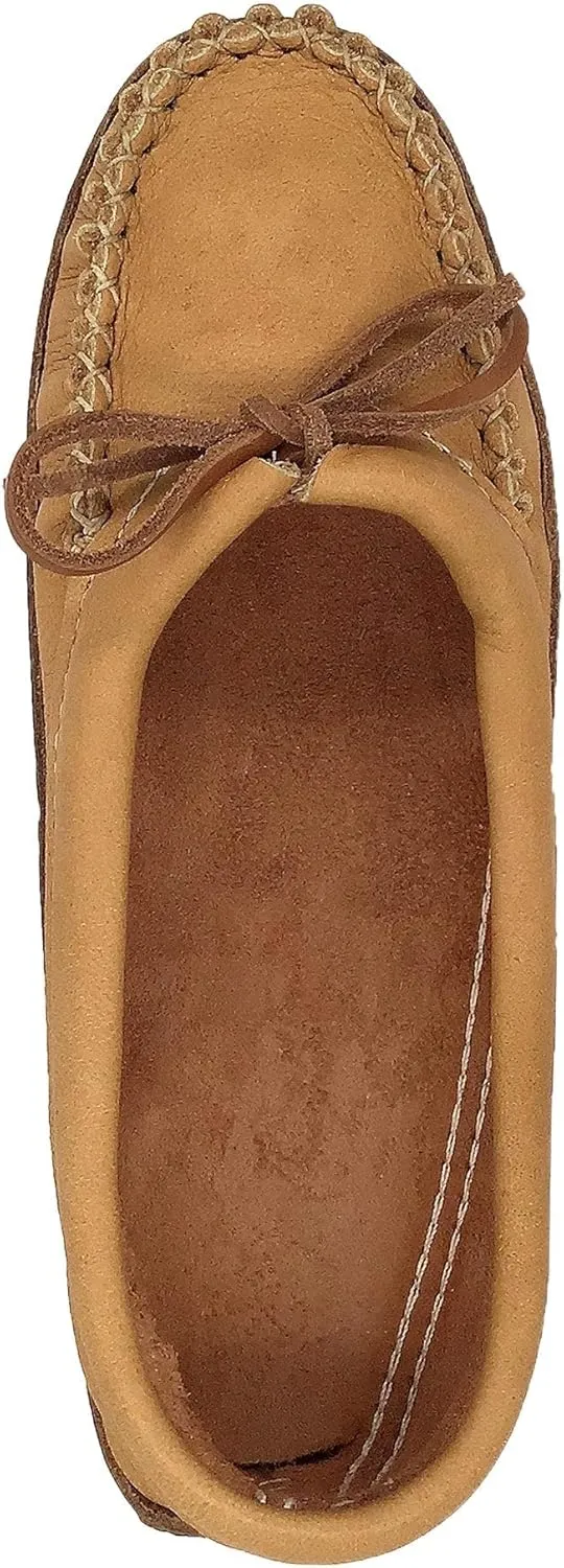 Bastien Industries Women's Moose Hide Leather with Heavy Oil Tan Sole Ballet Earthing Moccasins