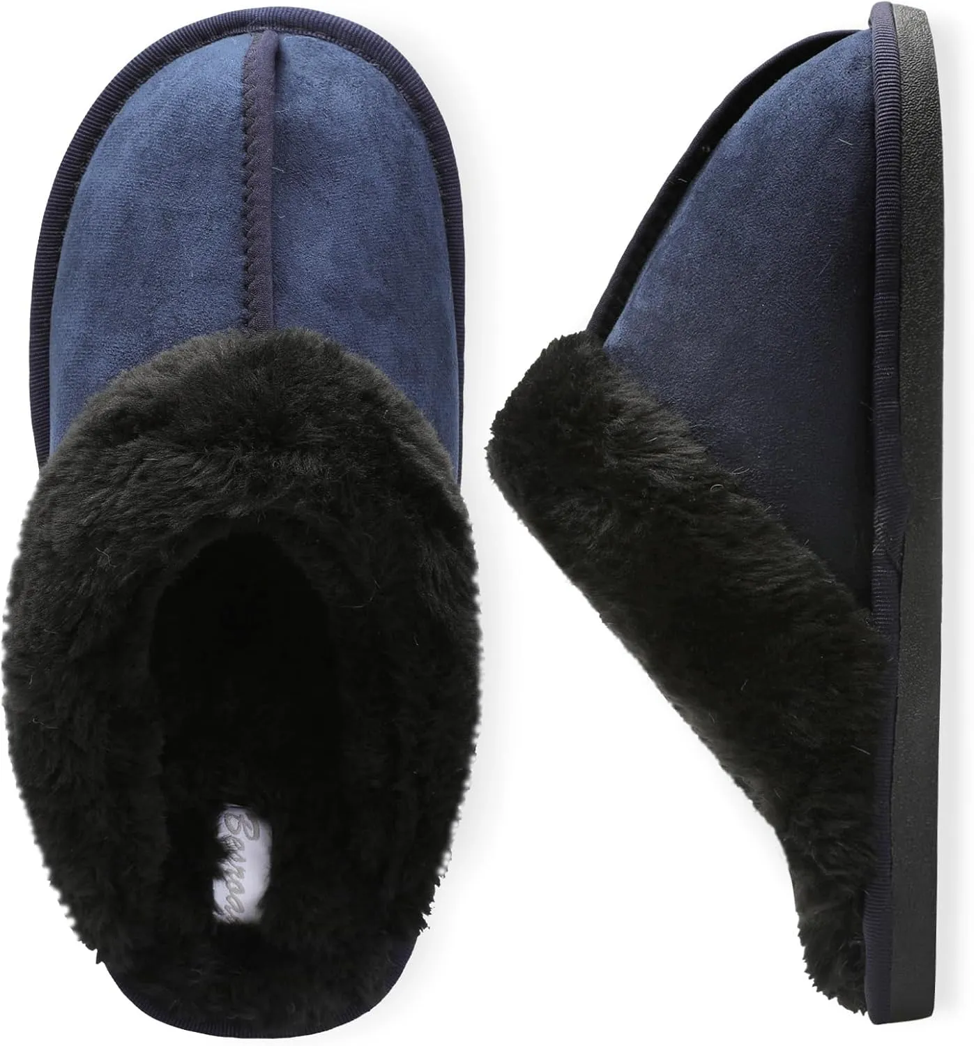 Besroad Mens Slippers Memory Foam House Slippers Warm Fuzzy Bedroom Slide House Shoes Indoor Outdoor Scuff