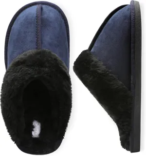 Besroad Mens Slippers Memory Foam House Slippers Warm Fuzzy Bedroom Slide House Shoes Indoor Outdoor Scuff