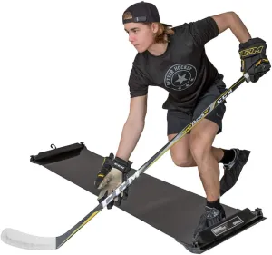 Better Hockey Extreme Slide Board - Portable IceHockey Training Aid, For Stamina, Endurance, Strength, Agility and Speed - Used by the Pros, Adjustable Length, With 3 pair of Booties, Size S, M, and L